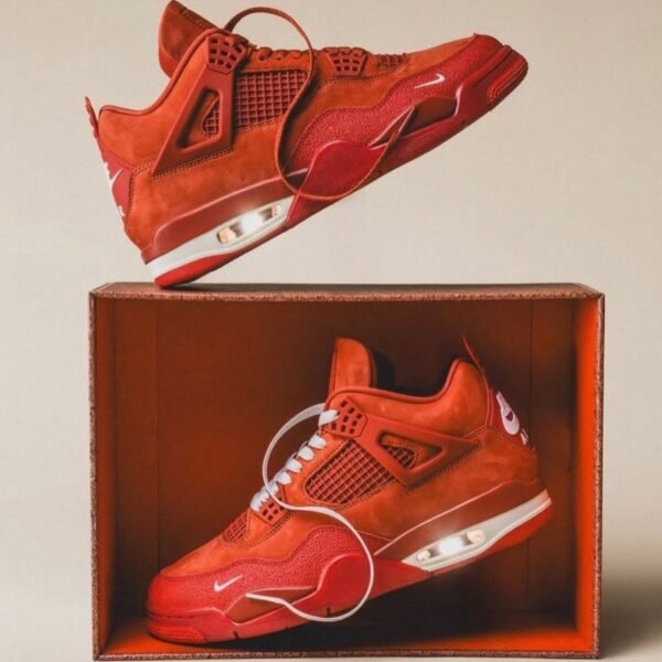 Alternative view of NK AIR JORDA_N RETRO 4 NIGEL SYLVESTER BRICK BY BRICK [ORANGE / RED / WHITE] 0909025