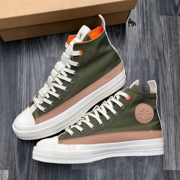 CNVRS CHUCK TYLOR HIGH TODD SNYDER REBEL PREP ALL STAR LIFT [OLIVE / PEACH / WHITE] 2708025