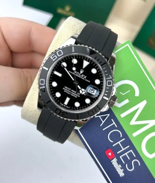 Alternative view of ROLEX YACHT MASTER OYSTER FLEX (BLACK SILVER)