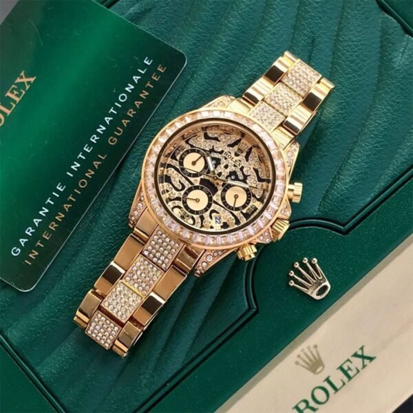 Alternative view of Rolex Daytona Ramzan Special Gold Diamond Metal Watch