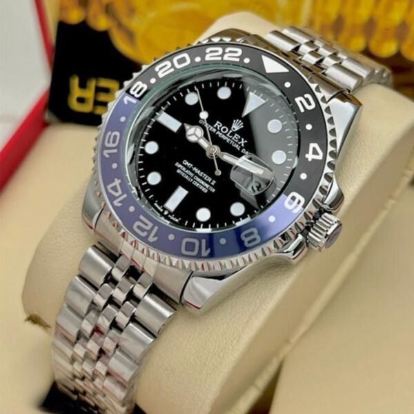 Rolex Gmt Master Silver Black Metal Watch