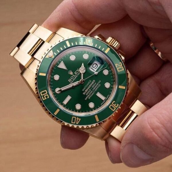 Rolex Submariner Gold Green Metal Watch