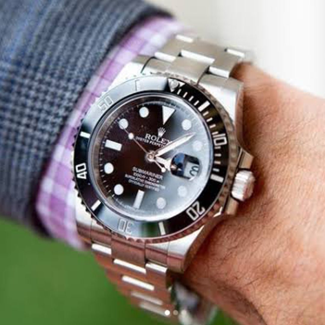 Rolex Submariner Silver Black Metal Watch - Image 5