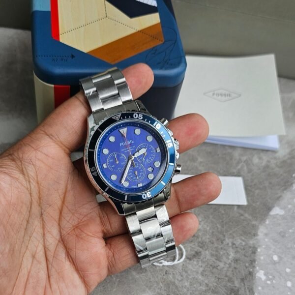 Fossil Fb 03 silver Blue Metal Watch