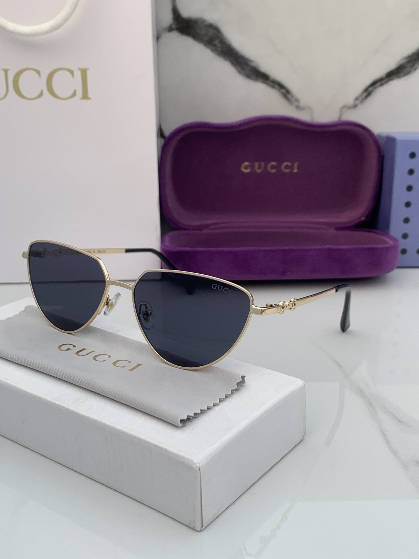 Branded Sunglasses Cateye_goldblack (With Original Kit) - Image 4