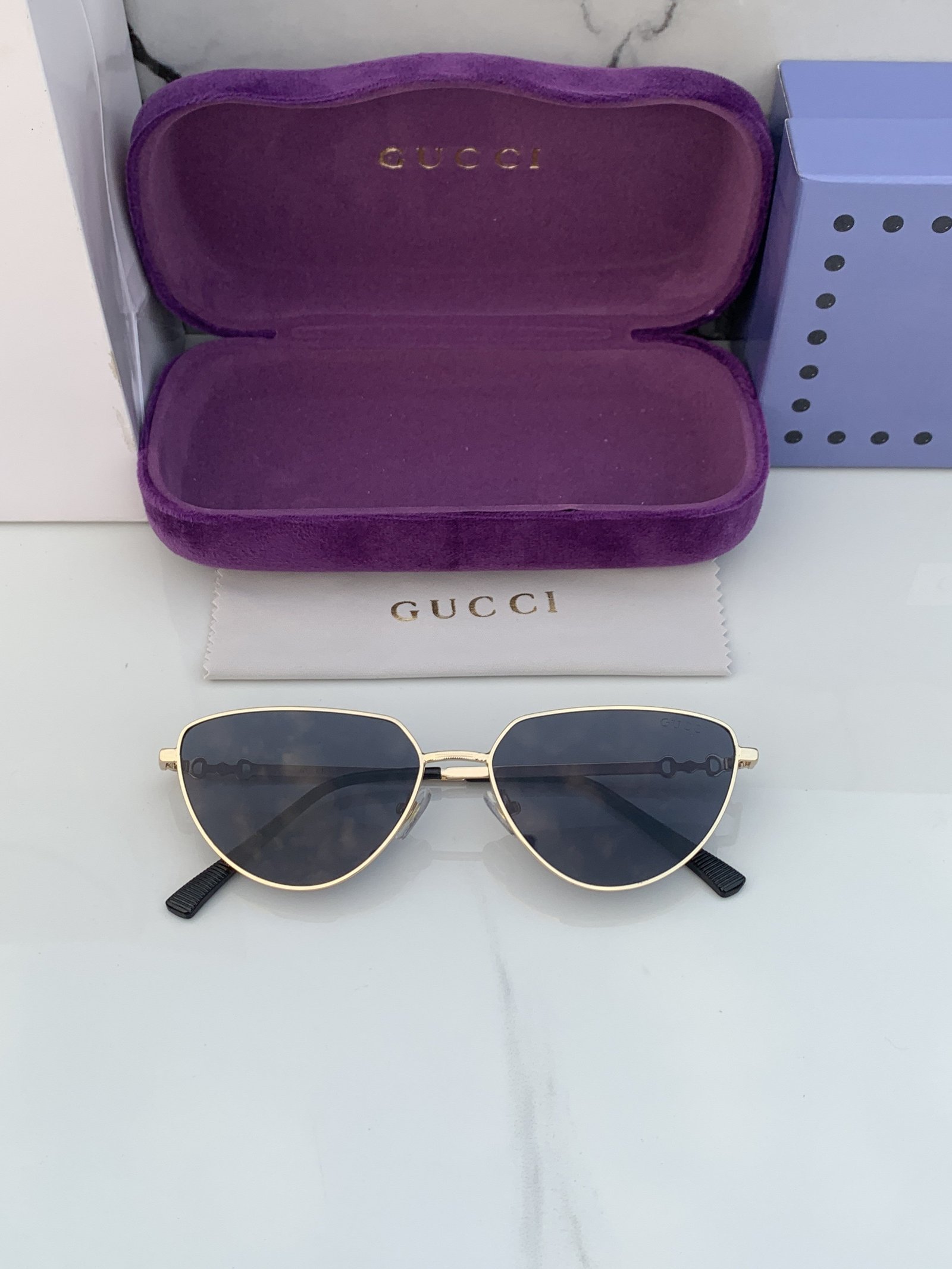 Branded Sunglasses Cateye_goldblack (With Original Kit) - Image 2