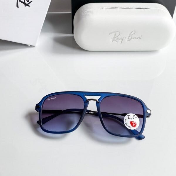 Alternative view of Branded Rb Blue Oversized Sunglasses Bt (With Original Kit)