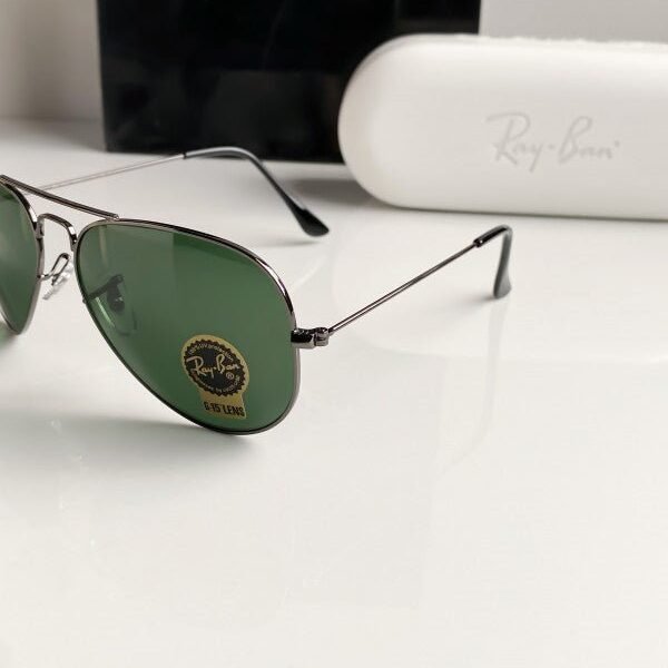 Alternative view of Branded Rb Black Green Aviator Sunglasses Bt (With Original Kit)