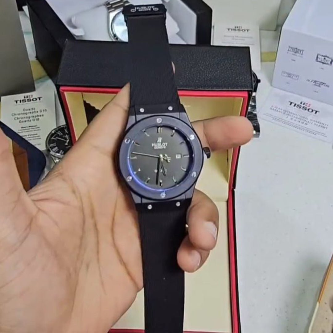 Hublot Black Leather Belt Watch B - Image 2