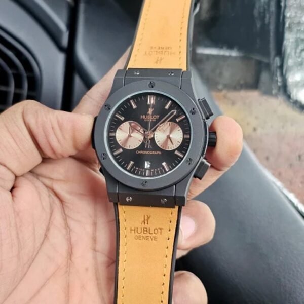 Alternative view of Hublot Brown Black Dial Leather Belt Watch