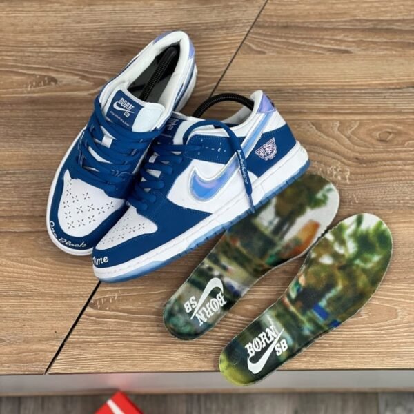 Alternative view of Nike SB DUNK LOW BORN X RAISED ONE BLOCK AT TIME [BLUE / WHITE] EDITION 2708025 Copy